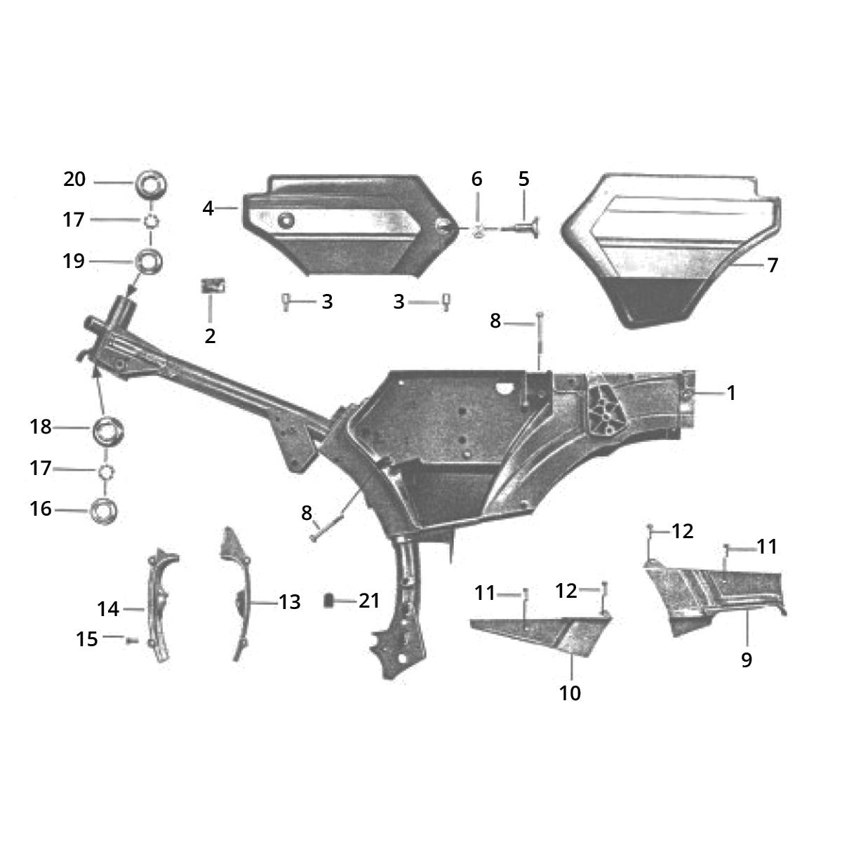 Frame Zündapp C50 Sport 517-21LA