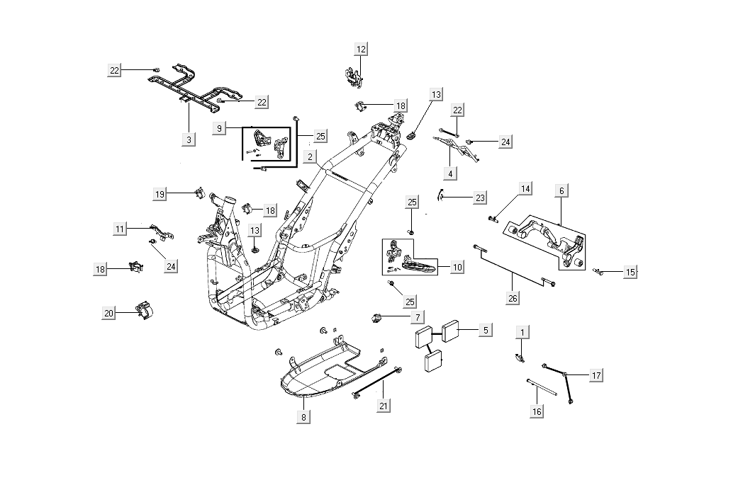 Frame Kymco People S 50i E4 Blue