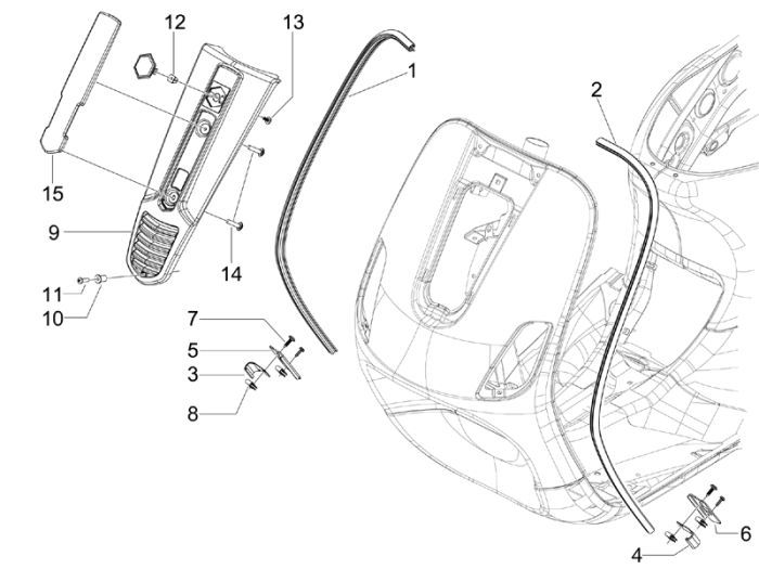 Frame Vespa S 25km 4-stroke 2-valve matt black 85/B