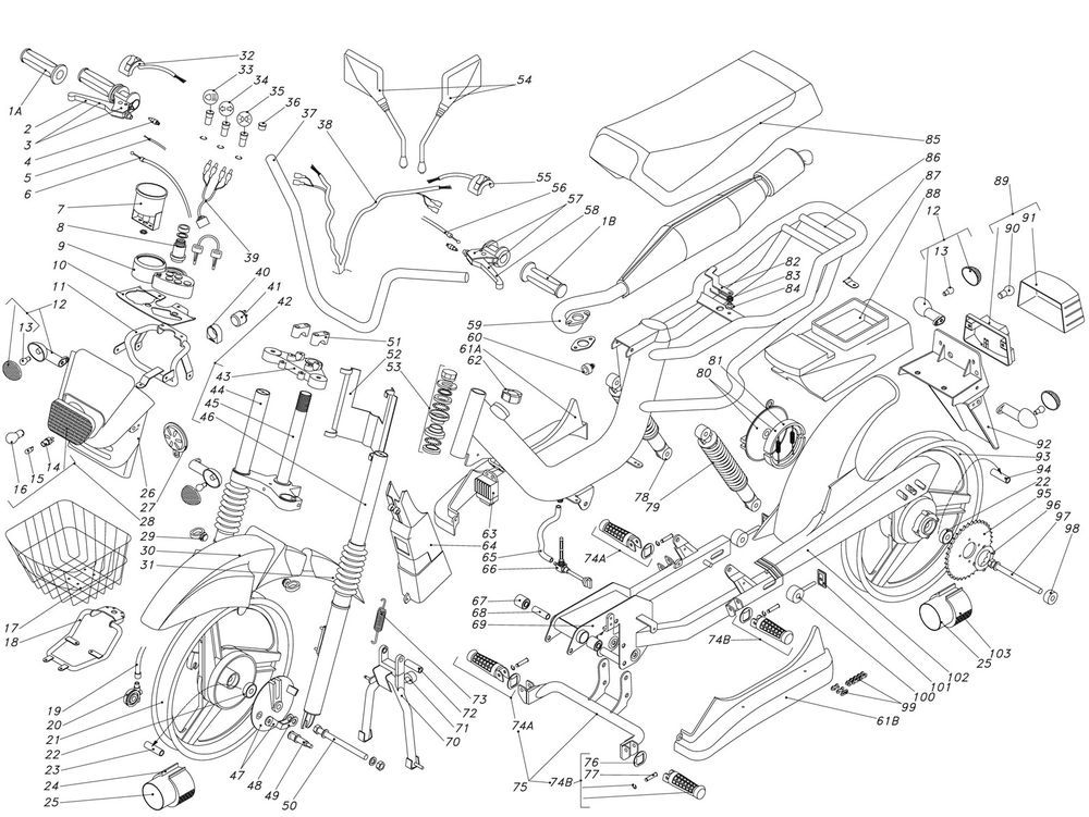 Frame parts Beta Cyclo 25km Delivery red 2007 2-stroke 25