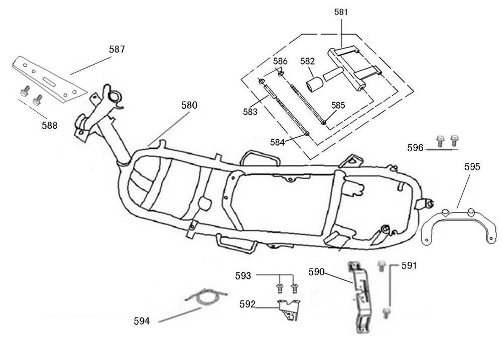 Frame parts China R8 dark blue