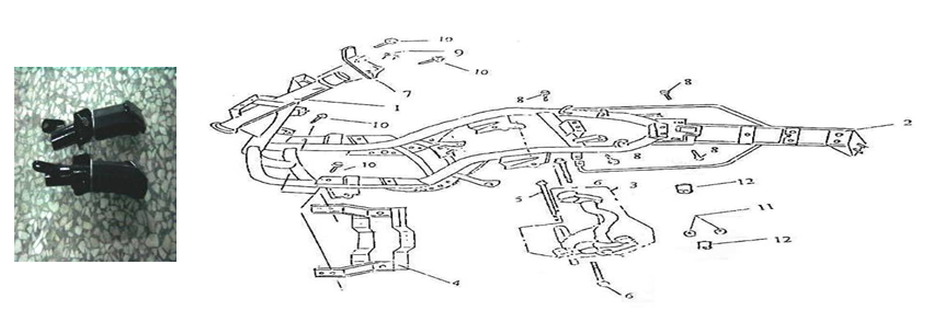 Frame parts Iva Roma 125cc