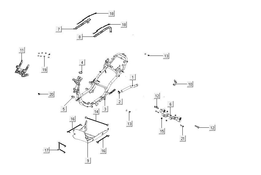 Frame parts Kymco Carry 4-stroke injection euro4 white