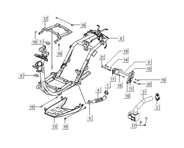 Frame parts Kymco Vitality 2t ac red