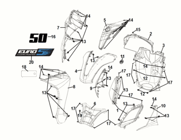 Front cover Sym Symphony ST 50 E5 Gray (GY-7547UL)