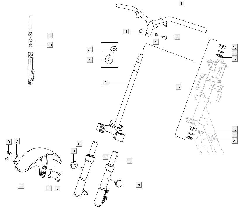 Front fork Niu M1 white