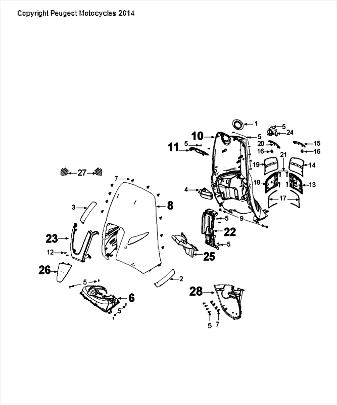 Voorkap - Beenschild Peugeot Django Satin Flash Q2