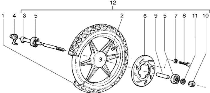 Front wheel Piaggio Liberty 4-stroke up to 2005
