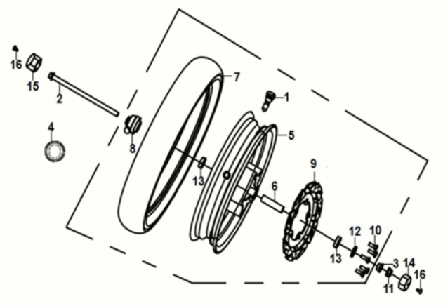 Front wheel Sym Jet 14 125I LC E5 2021-2024