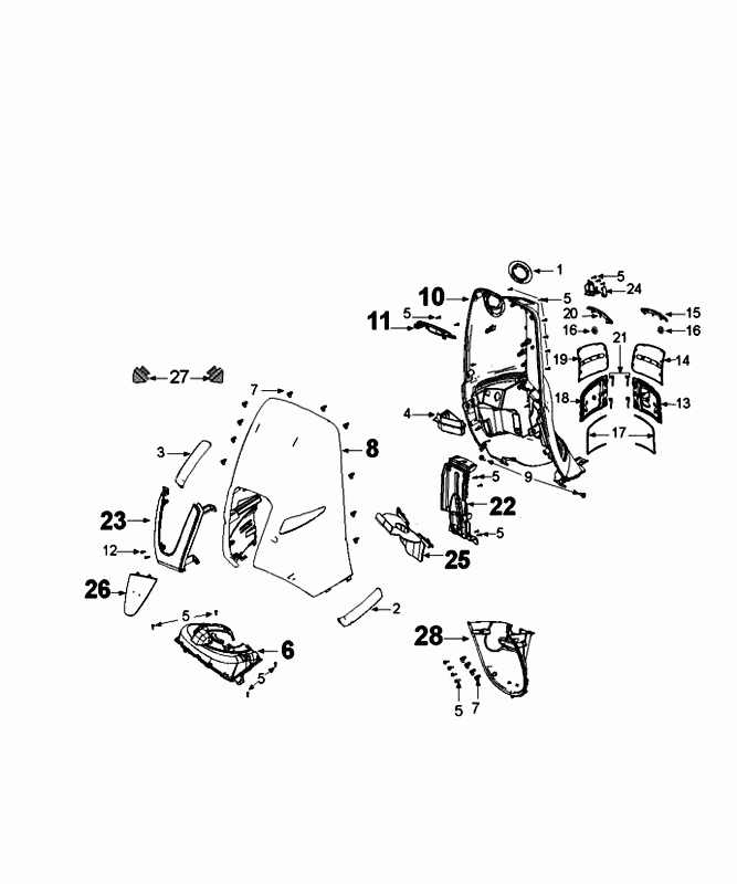 Front Panels Peugeot Django matt gray