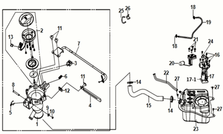 Sym Orbit III 50 E5 Fuel Tank