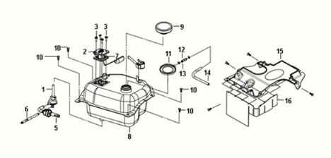 Sym Fiddle III 50 E3 Fuel Tank