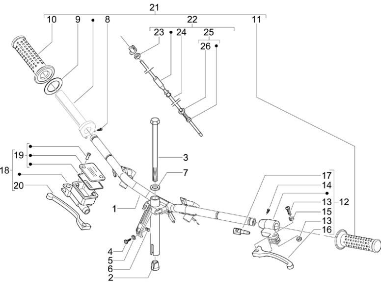 Gas- Brake Lever Piaggio Zip 2000 2-stroke AC