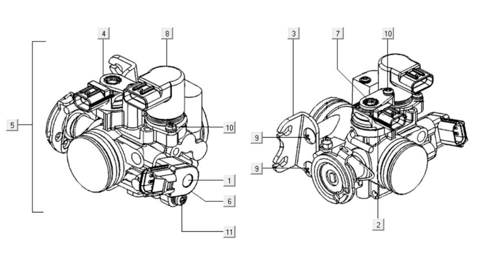 Throttle Kymco Downtown 300i dark grey