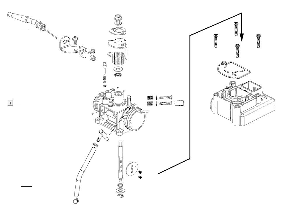 throttle body AGILITY 16+ 4T 200i Matt Metallic Light Blue