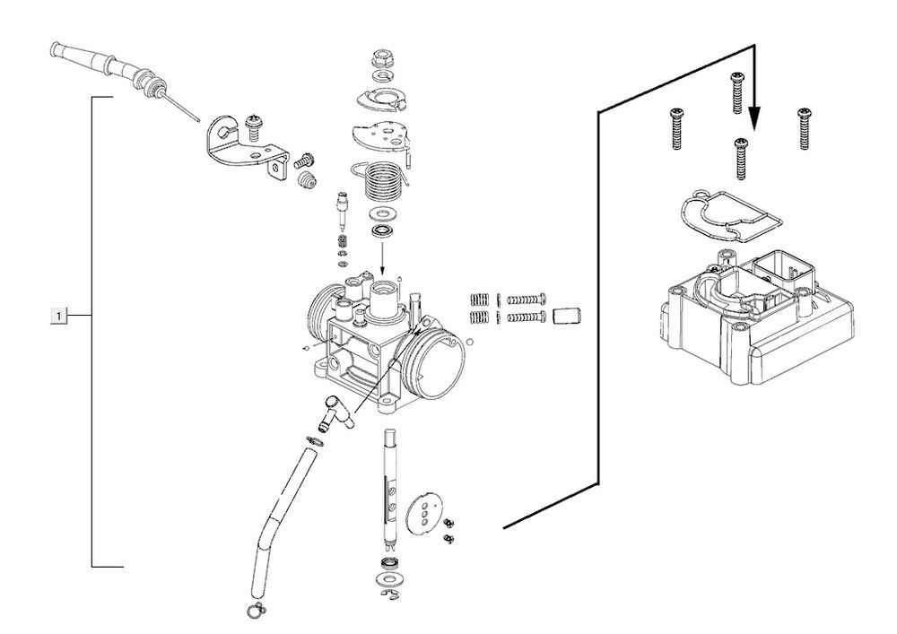 throttle body AGILITY 16+ 4T 200i Matt Metallic Silver