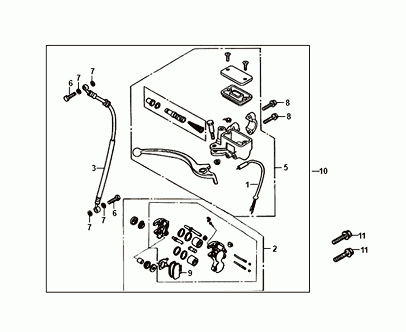 Combined Braking System Sym Allo Euro4 (BK-5560S) Bright Black