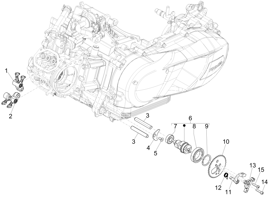 Group balance and support Piaggio Medley 150 4T IE ABS E4 2016-2020 (EMEA)