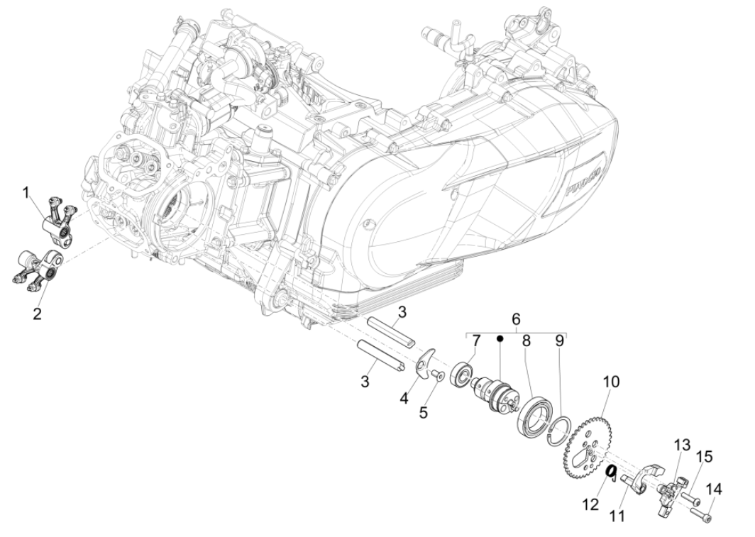 Group balancing support Vespa GTS 125 4T E4 ABS 2019 (EMEA)