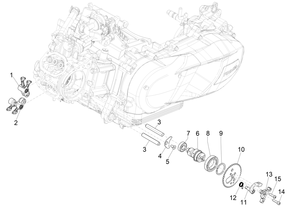Group balancing support Vespa GTS 125 4T E5 ABS 2021 (EMEA)