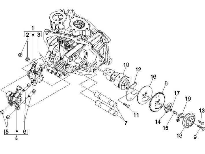 Group balancing support Vespa GTS 250 ie 2005-2009 (with ABS)