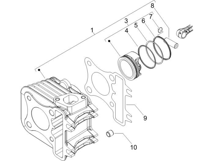 Cylinder Piaggio Fly 4-stroke