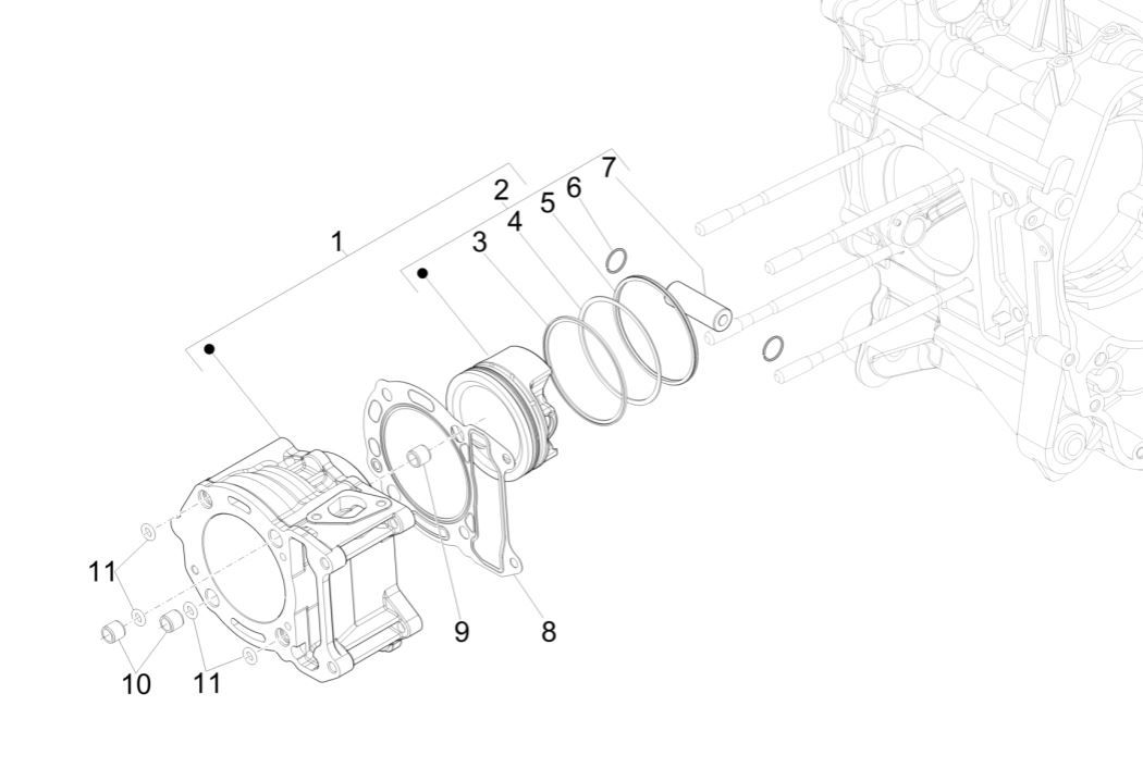 Group cylinder Piaggio MP3 300 HPE/300 HPE SPORT E5 ABS 2020-2022 (EMEA)