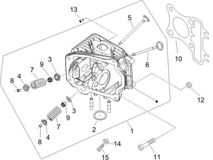 Cylinder head Piaggio Fly 4-stroke