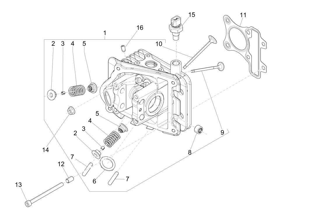 Group head Piaggio Liberty 50 4-stroke (IGET Euro 4)