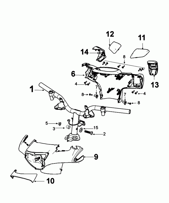 Stuurkappen - Stuur Peugeot Django mad gray