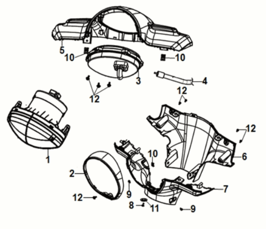 Handle cover head light Sym Fiddle IV 50 E5 Metallic Light Brown (BK-7C)