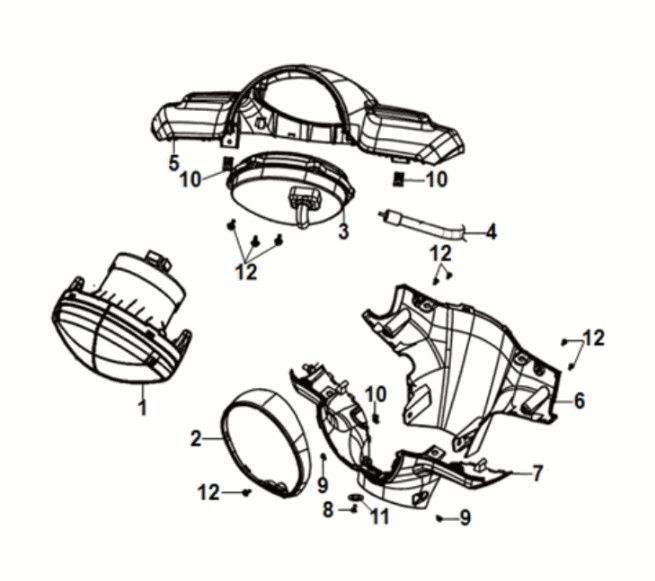 Handle cover Sym Fiddle IV 125i AC CBS E5 2020-2021 GREEN (GN-546U)