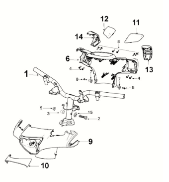 Handlebar Peugeot Django 125 2021-2022 INK BLACK (R1)