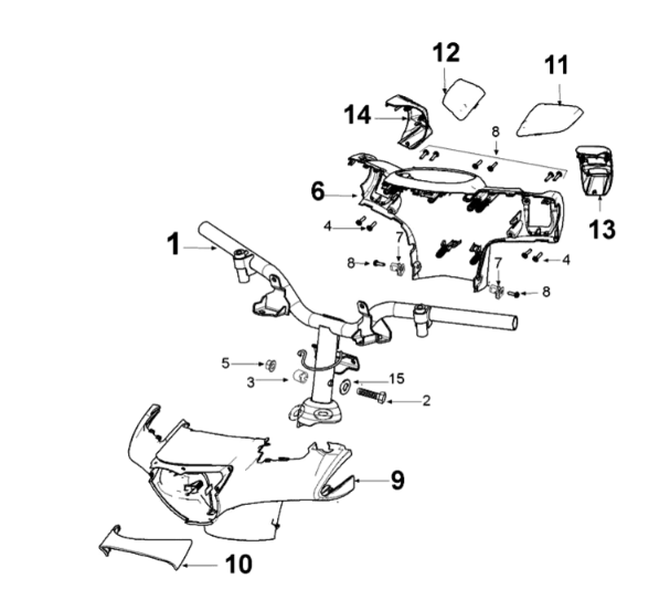 Handlebars Peugeot Django 125 EFI E4 2018-2020 ORANGE IS THE NEW BLACK (U1)
