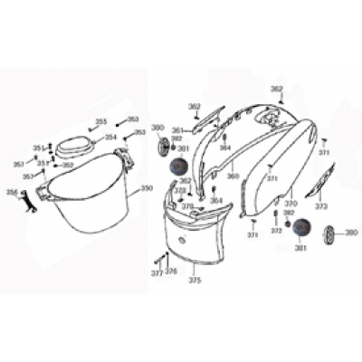 Helmbak-Kapdelen Baotian Carino cream