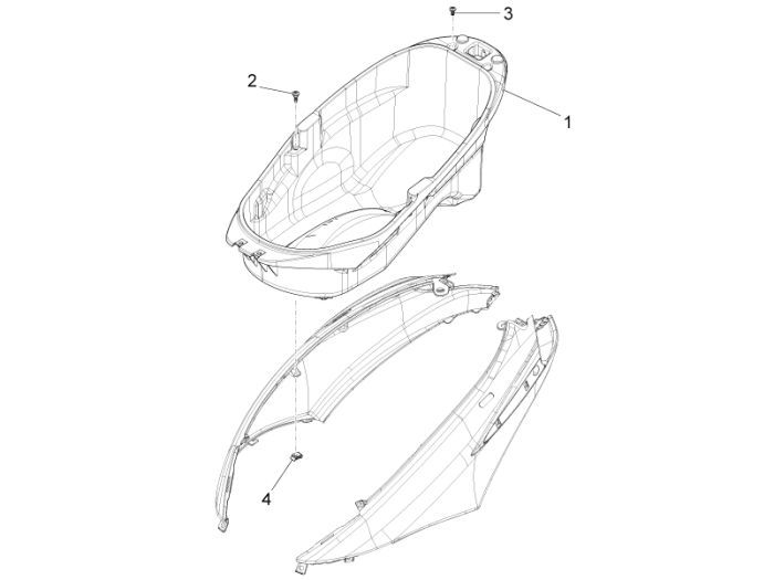 Helmet compartment Piaggio New Fly 50 4T 4V AC