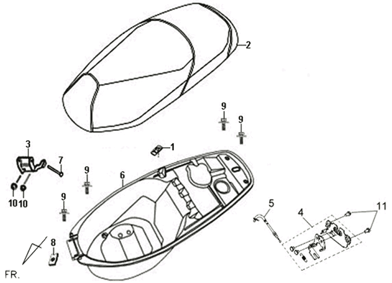 Sym Symphony SR helmet compartment (BK5560) black