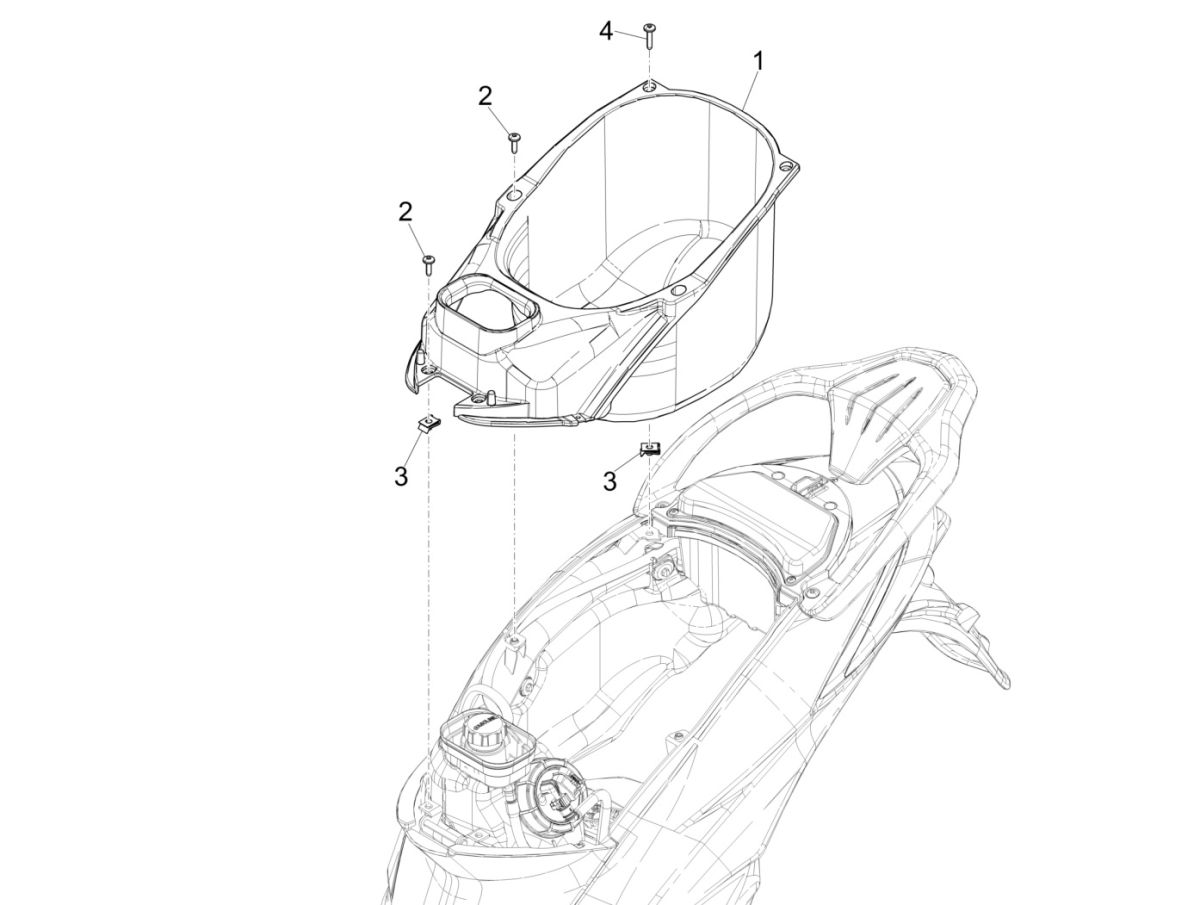Liberty 125 IGET 4T 3V IE E4 ABS helmet box 2015 - 2019 (EMEA)