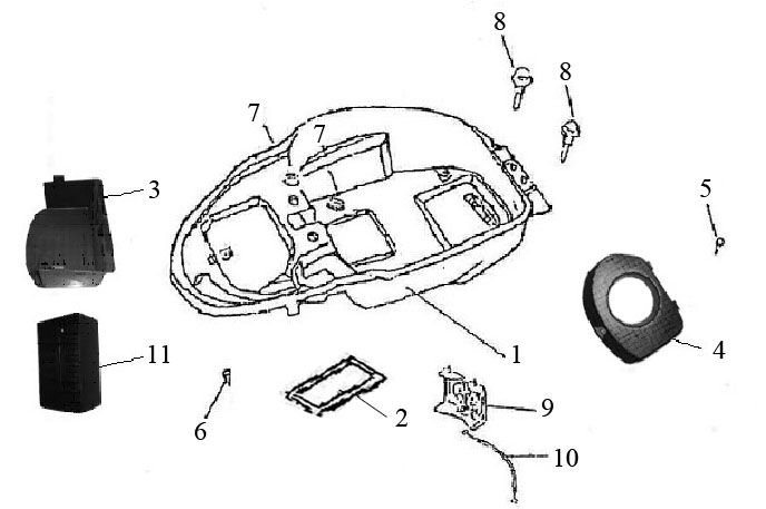Helmet compartment Rover Exclusive smokey