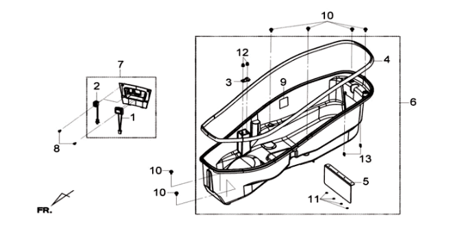 Sym Joymax 125I ABS helmet box