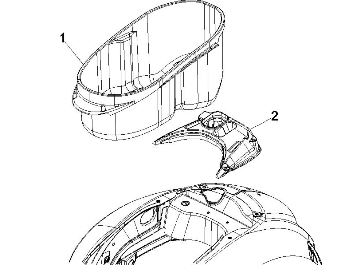 Helmet Box Vespa GTS 250 ie 2005-2009 (with ABS)