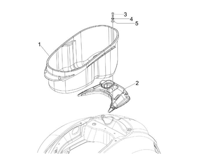 Helmet Box Vespa GTS 250 ie 2005-2016 (without ABS)
