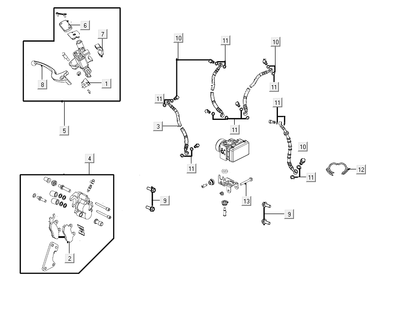 Brake Master Cylinder Kymco People S 50i E4 Blue