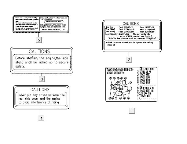 Info sticker Kymco Vitality 2t ac blue