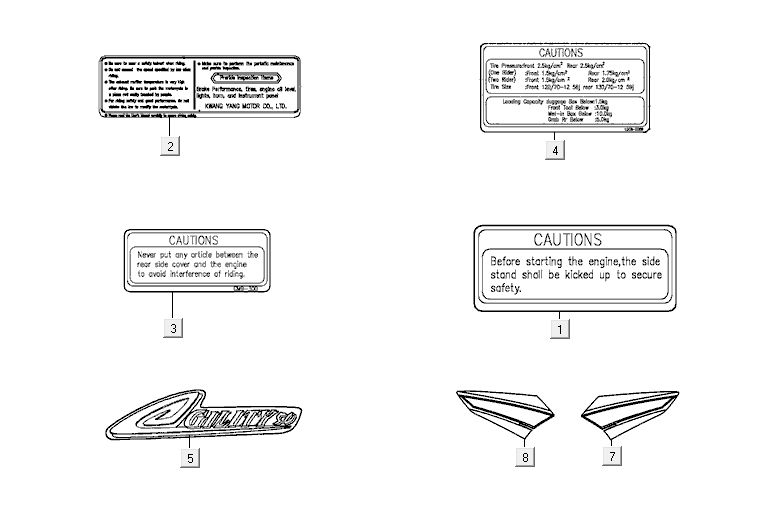 Infosticker Kymco Agility 10' 4-stroke white silver