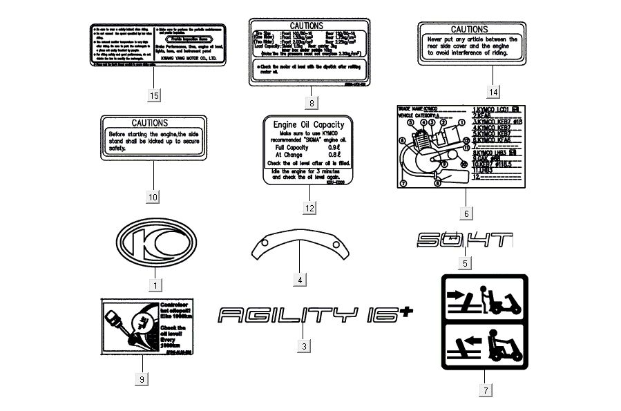 Infosticker Kymco Agility 16'+ 4t matte metalic blue