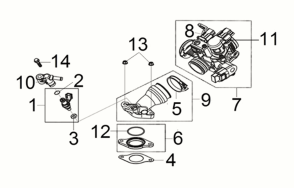Inlet pipe Sym Joymax Z 125i E5 2022