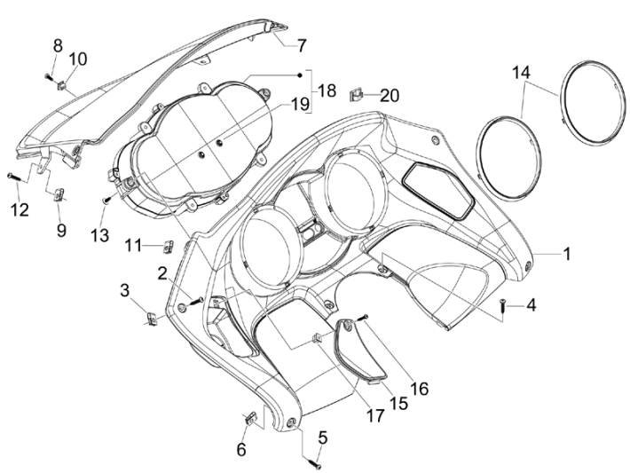 Instrument group - Cruscotto Piaggio MP3 300LT Sport 2009-2014