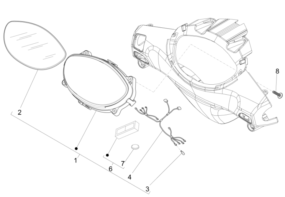 Piaggio Fly 125 4-stroke 3V IE E3 instrument group