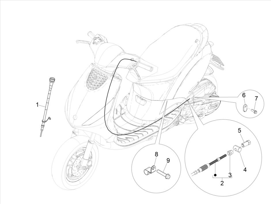 Piaggo Zip 4-stroke cables (euro5 injection IGET)